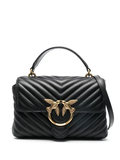PINKO LOVE QUILTED TOP-HANDLE BAG