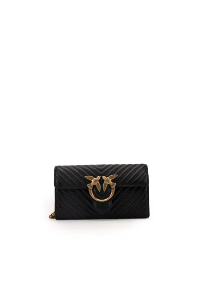 Pinko Love Simply Chevron Wallet In Nero