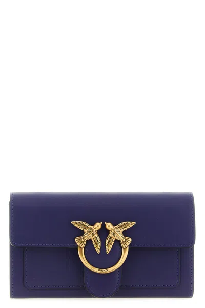 Pinko Love Simply Birds Chain Wallet In Blue