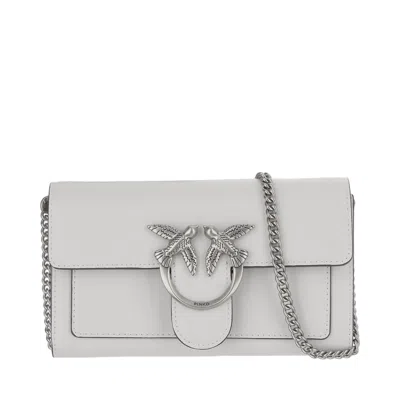 Pinko Love Simply White Leather Chain Wallet