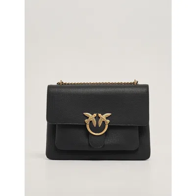 Pinko Love Soft Big Shoulder Bag In Black