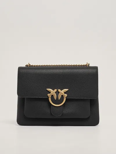 Pinko Love Soft Big Shoulder Bag In Nero