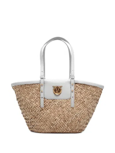 Pinko Love Summer Basket Bag In White