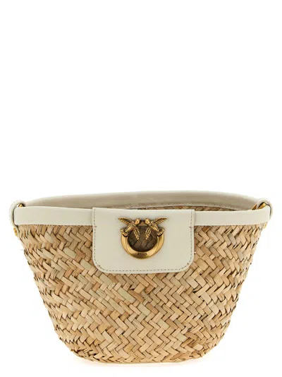 Pinko Love Summer Bucket Crossbody Bags White