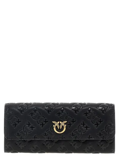 Pinko 'love Tiny Birds' Wallet On Chain In Black