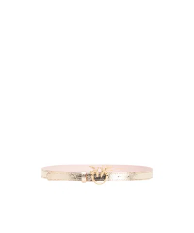 Pinko Lovebird Buckle Belt In Brown