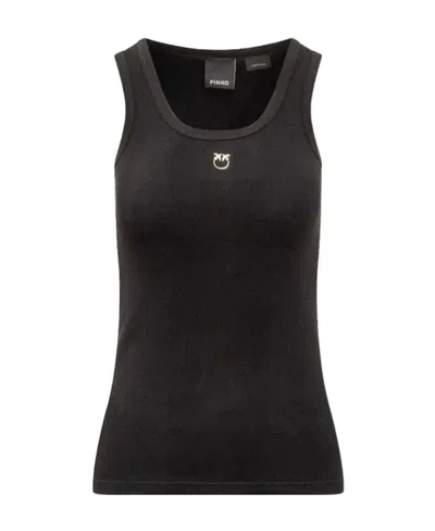 PINKO LOVEBIRD LOGO RIBBED VEST