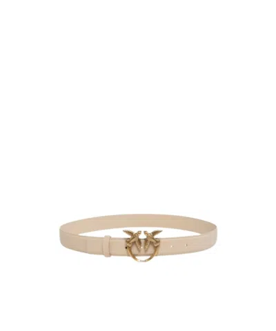 Pinko Lovebird Metal Buckle Belt In Orange