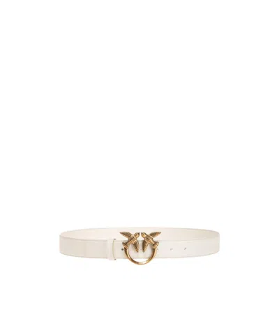 Pinko Lovebird Metal Buckle Belt In Pattern