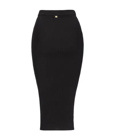 Pinko Low-rise Knitted Midi Skirt In Black