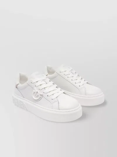 Pinko Low Top Flatform Sneakers With Metallic Accent