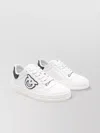 Pinko Low Top Leather Sneakers With Contrast Heel Tab