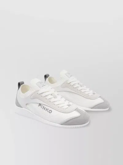 Pinko Low Top Sneakers Contrast Panel In Neutral