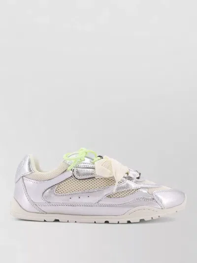 Pinko Yulia Sneakers In Suede With Nylon Inserts In Neutral