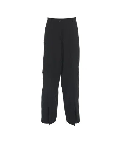 Pinko Low-waisted Wide-leg Trousers In Black