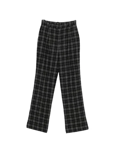 Pinko Lucita Plaid Trousers In Black