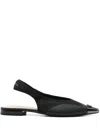 Pinko Lurex-detail Ballet Flats In Black