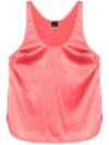 Pinko Luxurious Silk-blend T-shirt In Coral
