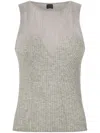 Pinko Sleeveless Ribbed Silk And Cashmere Top