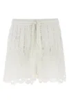 Pinko White Lace Design Serenata Rap Shorts