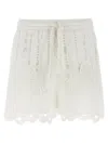Pinko White Lace Design Serenata Rap Shorts