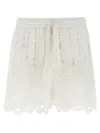 Pinko White Lace Design Serenata Rap Shorts In White