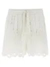 Pinko Short Macramé Ajouré In White