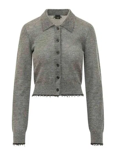 Pinko Madrid Cardigan Ultra Light Me Grigio Corvo In Gray