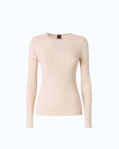 Pinko Wool Silk Cashmere Sweater In Neutral