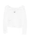 Pinko Sweaters Bianco Silver In White