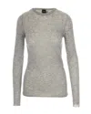 Pinko Crew-neck Sweater With Sequins In Gray