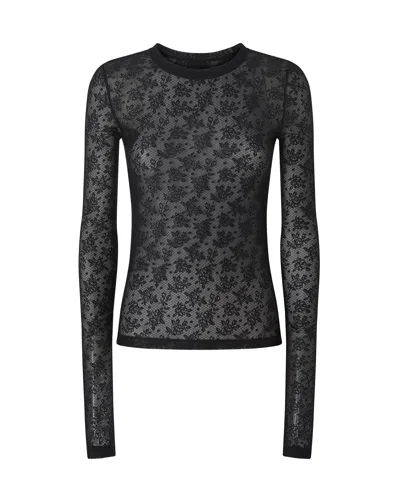 Pinko Maglia Pizzo Nero Limousine In Black