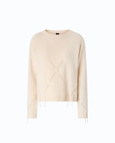 Pinko - Maglione In Lana E Cashmere Con Maxi Rombi - Xl In Sand