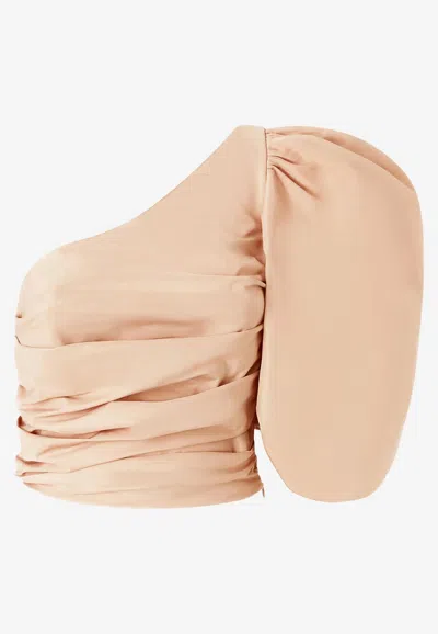 PINKO MAGNANINA ONE-SHOULDER GATHERED TOP