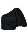 Pinko Draped One-shoulder Top Ruched Detailing In Black
