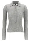 Pinko Ribbed Spread Collar Polo Top