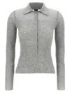 Pinko Ribbed Spread Collar Polo Top