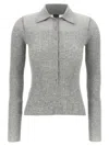 Pinko Ribbed Spread Collar Polo Top