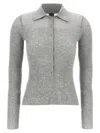 Pinko Ribbed Spread Collar Polo Top
