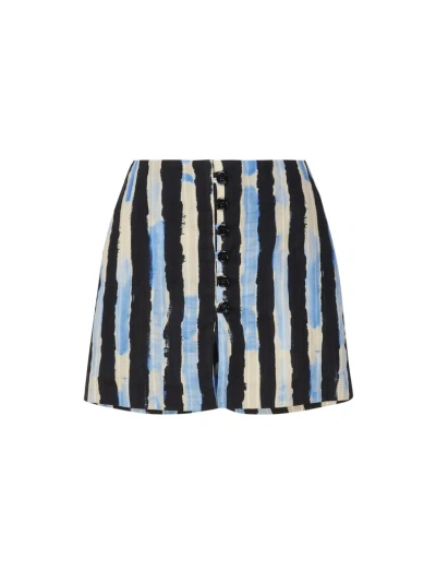 Pinko Maleficient Striped Shorts In Black