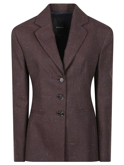 Pinko Malvasia Tailored Lapel Long-sleeve Jacket In Brown