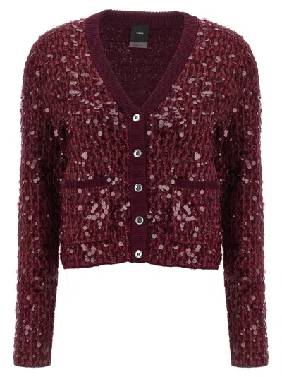 Pinko 'mamma Mia' Cardigan In Burgundy