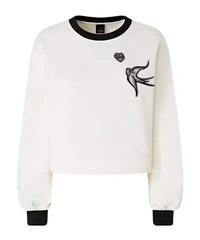 Pinko Crew-neck Sweatshirt In White