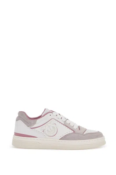 Pinko Mandy Paneled Perforated Sole Sneakers In White