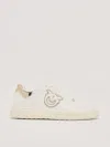 Pinko Logo-embroidered Leather Sneakers In Bianco-platino