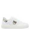 Pinko Metallic-panel Lace-up Sneakers In White