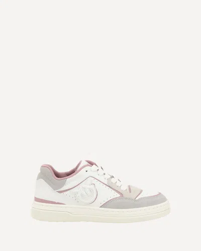 Pinko Mandy Paneled Perforated Sole Sneakers In White