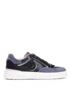 Pinko Low Top Sneakers With Leather And Suede Upper In Azul