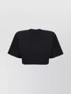 Pinko Short-sleeved Crop Top With Padded Shoulders