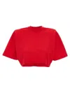 Pinko Short-sleeved Crop Top With Padded Shoulders